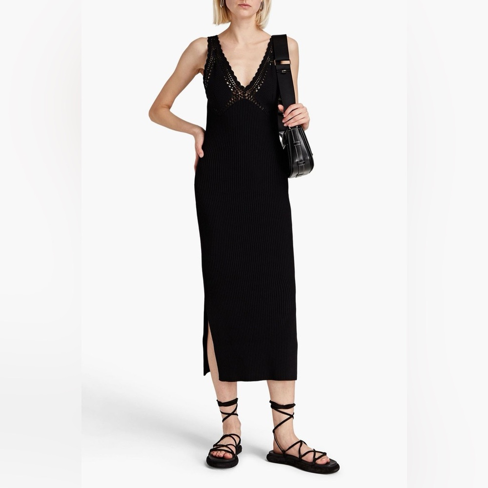 Derek Lam 10 Crosby Valencia Crochet
Lace Trim Midi Sweater Dress L